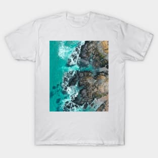 Blue Ocean Waves And Yellow Sand T-Shirt